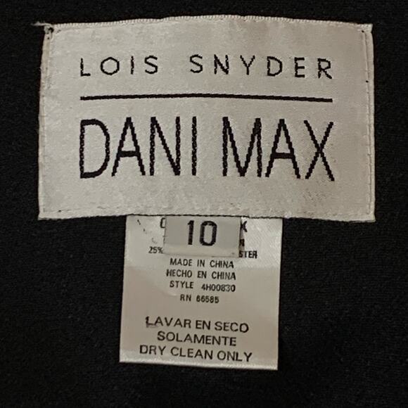 Lois Snyder/ Dani Max Womens Black Suit Jacket Size 10 Double Breasted Blazer - Picture 2 of 12